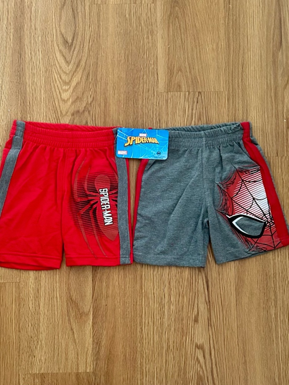 Marvel Spider-Man Shorts Set Boys Size 4 Red Gray Athletic NWT